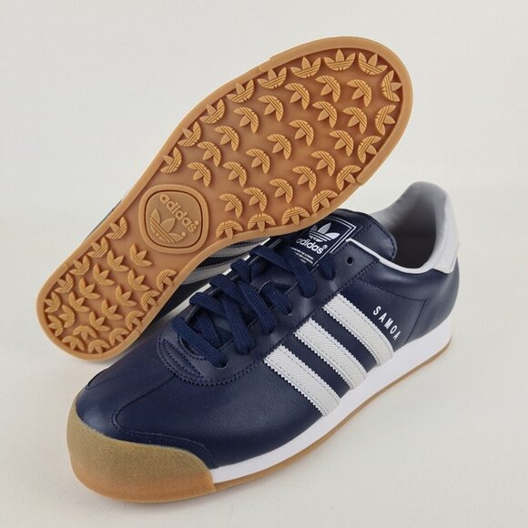 adidas Originals SAMOA Blue Grey Mens Shoes Leather Sneakers - Picture 10 of 11